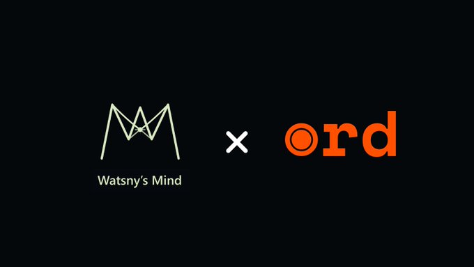 The image features a black background with two logos, one for Watsny's Mind and another for Ord. The Watsny's Mind logo has an orange crown design, while the Ord logo displays an orange circle surrounded by white text that reads "xord". Both logos are positioned on opposite sides of the image, creating a balanced visual effect. The text "Launchpad confirmed" is written in the bottom right corner of the image.