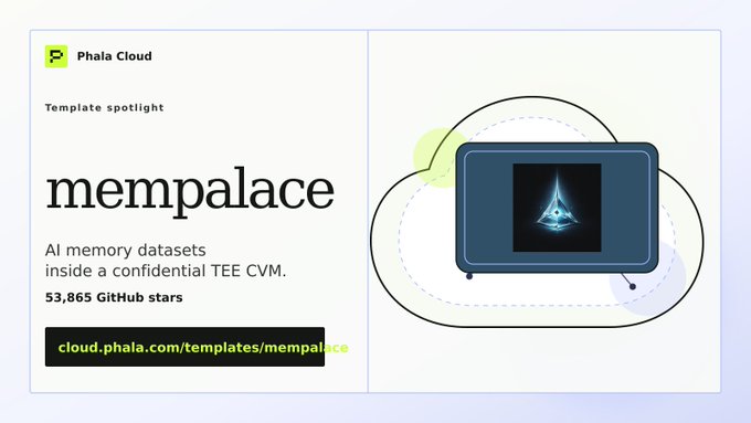 The image shows an advertisement for MemPalace, which is a framework that provides open-source memory management tools. The text on the image reads "MemPalace gives AI apps a benchmarked open-source memory layer." This suggests that MemPalace is being used as a reference point or standard by AI app developers to measure their memory usage and performance.