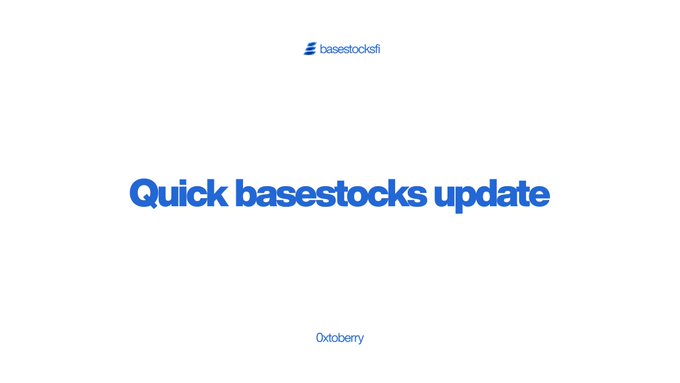A minimalist presentation slide with the 'basestocksfi' logo at the top, the title 'Quick basestocks update' in blue text, and 'Octoberry' at the bottom on a white background.