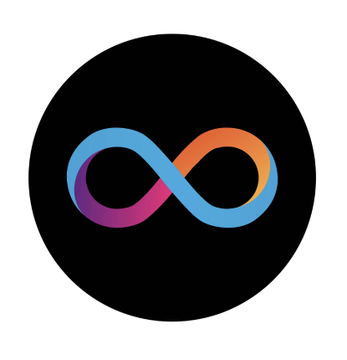 The image displays the Infinity logo of the Internet Computer (ICP), featuring a colorful infinity symbol with gradient hues of blue, purple, and orange set against a black circular background. This logo represents the ICP blockchain, which the post highlights for having processed approximately 81 times more lifetime transactions (301 billion) than Ethereum (3.7 billion).