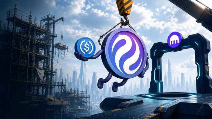A cartoon Injective coin character is shown carrying a USDC coin and being lifted into a portal with the KrakenFX logo, symbolizing improved access to native USDC on Injective.