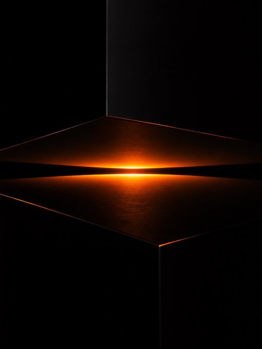 A glowing, warm light pierces through the narrow seam of two dark, angular surfaces like a sunrise on the horizon, visually echoing the post's message that "Every opportunity begins with an opening."