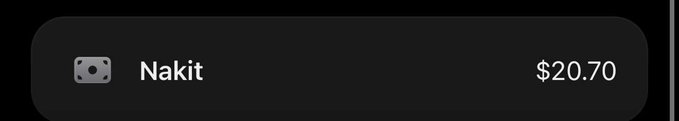 A transaction receipt for $20.70 in Nakit (cash) appears in the image, likely representing the buyback or payout amount referenced in the post about a $20 drop in earnings being above expectations.