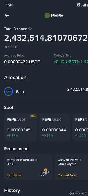 The image shows an advertisement for a cryptocurrency called Pepe. The text on the screen indicates that the user can earn money by investing in Pepe. The advertisement also suggests that the user should invest in the cryptocurrency and wait for it to pump up, which means its value will increase rapidly. This could potentially lead to significant financial gains if the user follows through with the investment strategy outlined in the post.