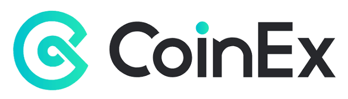 Logo for CoinEx, featuring a teal circular icon next to the brand name in dark gray text.