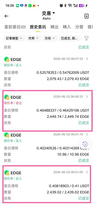 This image shows an overview of the stock trading app Edge, featuring four different stocks displayed on its screen at various times during the past week (March 1st to March 7th). The time periods are represented by three different colors: red for January 2nd, green for March 1st, and pink for March 7th. The stock information includes their opening prices as well as whether they have dropped or not over the past week. The post in question indicates a significant loss experienced by its user due to poor stock performance, with the trader deciding to sell off only half of the stocks that are currently losing value.