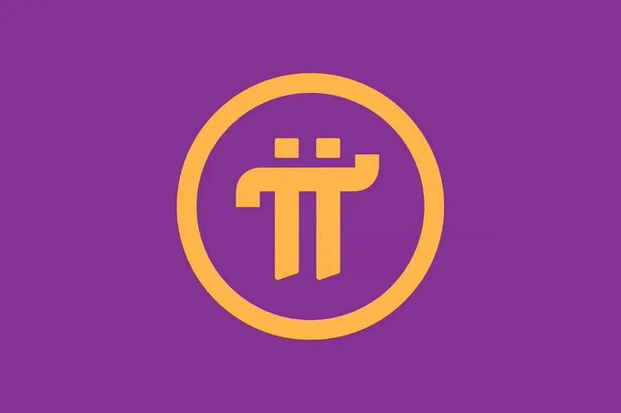 The Pi Network logo (π) is displayed in gold within a circular border on a purple background, symbolizing the cryptocurrency referenced in the post about PI's recent strong performance among top-100 digital assets.