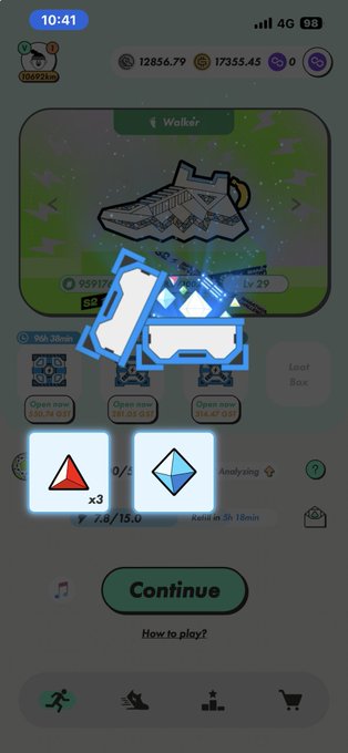 The image shows a cell phone screen with three different icons displayed, each representing a step or action within an app. The first icon is a red triangle pointing upwards, the second one is a blue square, and the third one is a white rectangle. These icons suggest that there might be some sort of game or activity being played on the device.