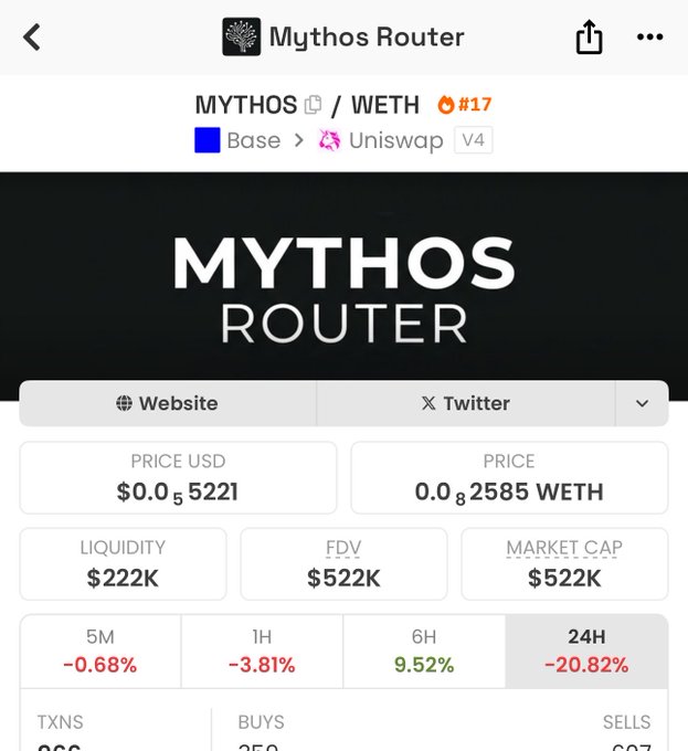 A screenshot of a mobile phone screen showing various cryptocurrency prices, including Ether, Bitcoin, and Ripple. The screen displays the quote "Quote me Anywhere. Base is the best place to build amazing tech that will scale to millions like ... cryptocurrencies". This message is related to the discussion about Mythos Router's capabilities for building better technology in the Cryptocurrency world.