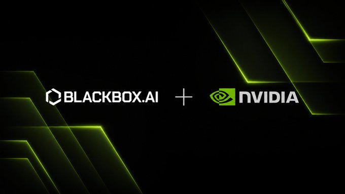 The image features a black background with green lines, and the text "Blackbox.ai + nvidia Nemotron Ultra" written above it. The image also includes a small portion of the original post that reads "Open source needed a comeback. Agents needed real speed. The world needed an American answer. Day 0. @nvidia Nemotron Ultra is live on Blackbox at 420+ tok/s. $0.37 in. $1.08 out. Per million tokens. 550B parameters." This text seems unrelated and doesn't provide any additional information about the image or its content.