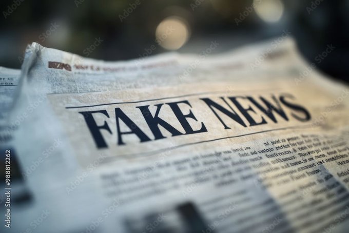 A close-up photograph of a newspaper with the large bold headline 'FAKE NEWS' printed across the front page.