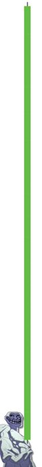 A simple drawing shows a small figure hanging from a green beam in a minimalist, cartoonish style.