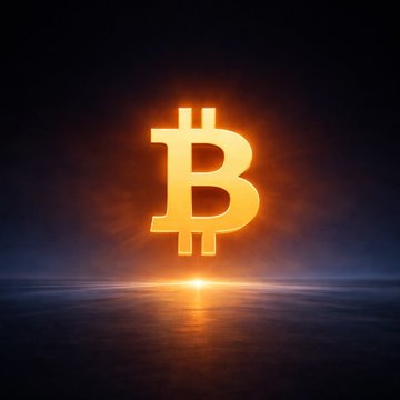 A glowing orange Bitcoin (₿) symbol hovers over a dark, reflective surface, visually representing the surge in BTC transfers referenced in the post about record-high sub-1 BTC transfer volumes amid the Coldcard hack fallout.