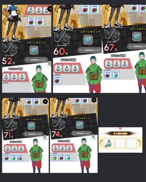 The image shows a collection of six different scenes, each featuring a man dressed in green and red clothing with various items around him. The first scene depicts a man wearing a green shirt and red pants standing next to a building. The second scene features another man wearing a green shirt and red pants holding a bag. The third scene shows the same two men together, both wearing green shirts and red pants.

The fourth scene has one man in a green shirt and red pants standing alone near a building, while the fifth scene depicts the other two men from the first scene standing next to each other with their arms around each other's shoulders. The sixth scene shows another pair of men dressed in green shirts and red pants standing together.

The post is titled "June 6th, 2026" and includes a list of items that can be used for healing or magic. It also mentions the number "74".