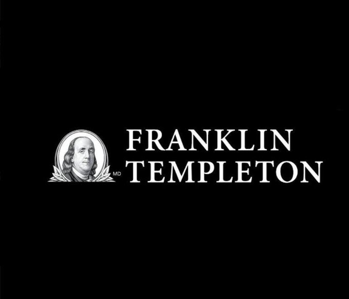 The Franklin Templeton logo featuring a portrait of Benjamin Franklin within a circular emblem next to the company name in white text on a black background.