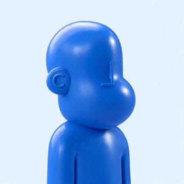 A 3D rendering of a simple blue stylized human figure against a light blue background.