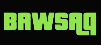 Bright green stylized text 'BAW596Q' displayed on a black background with a glitch effect.