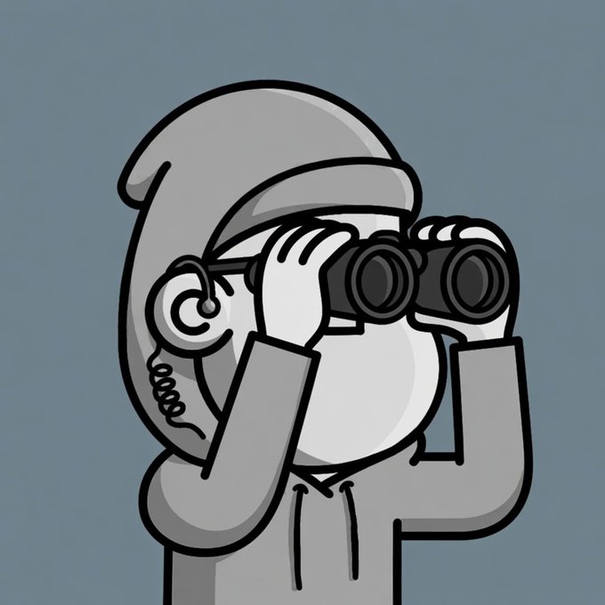 The image features a cartoon character wearing a hoodie and glasses, looking through binoculars while standing against a blue background. The caption below the image reads "NPC AGENT ALERT A new development has been detected inside the NPC ecosystem." This suggests that there is an ongoing development or update in the game's ecosystem, possibly related to the character's abilities or the overall gaming experience.

The post also mentions Web3 legend @oranj0x and @npconchain founder/dev, who are seeking direct contact with the character through a message on Twitter. This indicates that there might be an opportunity for collaboration between the character and these individuals in terms of enhancing the game's features or introducing new content to players.

The image focuses on the main character and their actions while wearing glasses and holding binoculars, but it also indirectly highlights the broader context of the gaming community and its interactions with other players and developers.