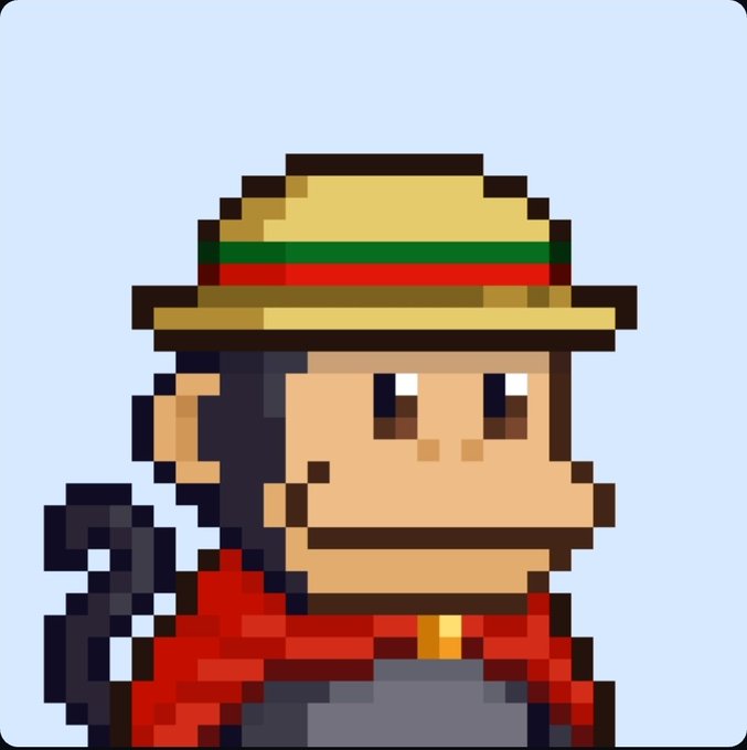 The image features a cartoon monkey wearing a hat with green, red, and white stripes. The monkey appears to be wearing a red cape or jacket along with a matching red shirt. The caption of the image reads "guess the seller got tired of this banger so, ibuy now what? @SolanaMBS". This suggests that someone has created an animated cartoon character resembling a monkey and is selling it as a product on social media platforms like Instagram or Facebook.