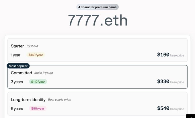 ents v2 image, which shows a list of terms for investing with eths and eth tokens. It's important to note that #ens stands for 'Ethereum'. The image features three columns presenting different term options, including 1 year, 4 years, 10 years, 30 years, and more than 30 years, along with their associated price range.