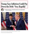 A small thumbnail image showing a headline 'Trump Says Inflation Could Pay Down,' displayed with American flags in the background.