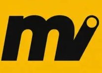 A simple logo displaying bold black letters 'mv' with a small circle dotting the 'v', set against a bright yellow background.