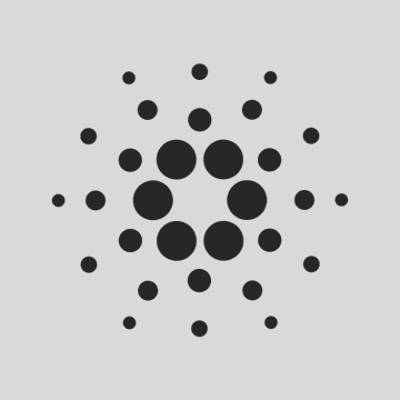 The Cardano logo, a circular arrangement of black dots forming a stylized pattern, is shown alongside news of the Cardano Foundation's visit to Petrobras, Brazil's largest company, to discuss modernizing Brazil's industry with blockchain technology.