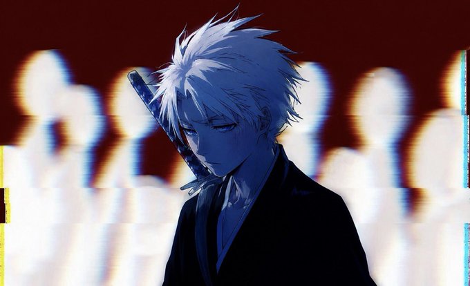 An anime character with closed eyes and white hair holds a katana in a dark, stylized scene with blurred figures in the background and a red hue, suggesting an intense or ominous moment. The image's dramatic atmosphere complements the post's reminder to stay alert and engaged, as if mirroring the focused, ready stance of the character preparing for a challenge.