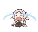 The image features a cartoon girl with tears streaming down her face, sitting down and looking sad. The girl appears to be crying due to an emotional situation or event depicted in the picture.