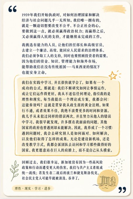 A graphic containing Chinese text on a cream-colored background with decorative elements and the footer text '理性·现实·学习·进步' (Rationality, Reality, Learning, Progress).