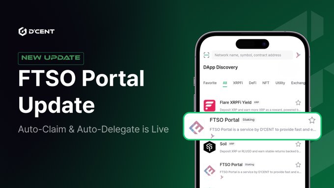 The image shows a cell phone with an app that has been updated. The text "FTSO Portal Update" is displayed at the top of the screen, indicating that there is a new update available for the FTOS portal. The app is located in the middle of the screen and is titled "FTSO Portal Update".