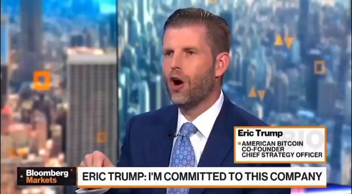 ersic trump, a former US president, speaks at bloomberg.com about the American economy and the role of Bitcoin.