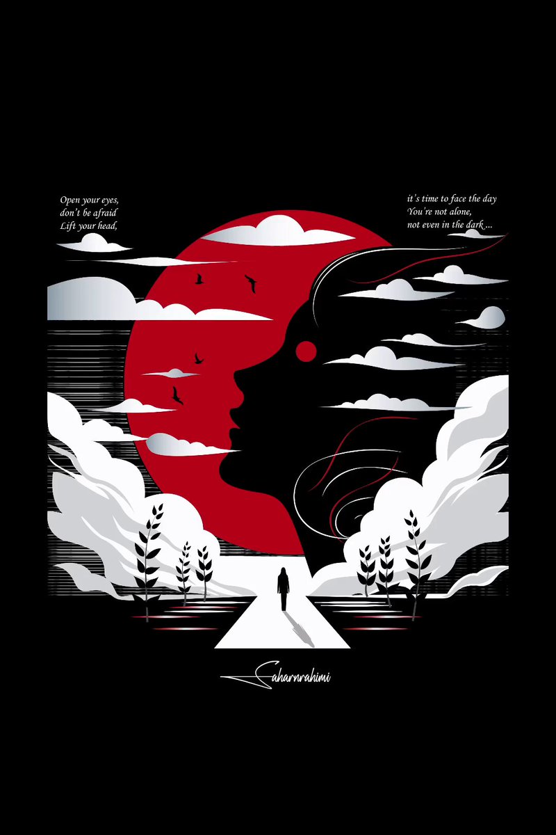 The image features a black background with a red circle containing a white face, surrounded by clouds. The text "Night after night" is written above the circle, and there are two lines of text below the circle that read "I have no idea what I'm doing". The overall design suggests it could be related to an art project or a personal collection.