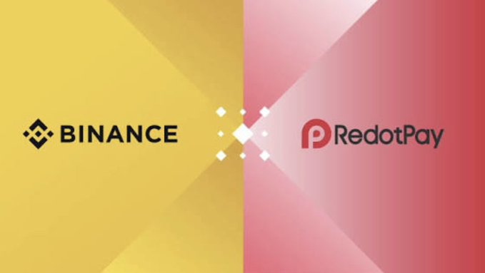 A split yellow and red graphic displays the "BINANCE" logo on the left and the "RedotPay" logo on the right, visually representing the escalating dispute between the two companies following Binance's $470M lawsuit against RedotPay over alleged user diversion.