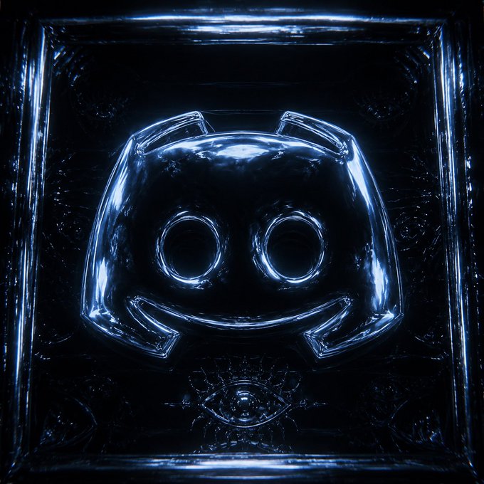 A glossy, metallic Discord logo rendered in dark blue tones with an eye motif at the bottom, conveying a polished, premium aesthetic. The accompanying text "Discord loading… Requirement: NTRPY holder Time: Within 24 hours" suggests this image serves as a status or gating graphic indicating access to a Discord is being granted exclusively to NTRPY token holders within a 24-hour timeframe.