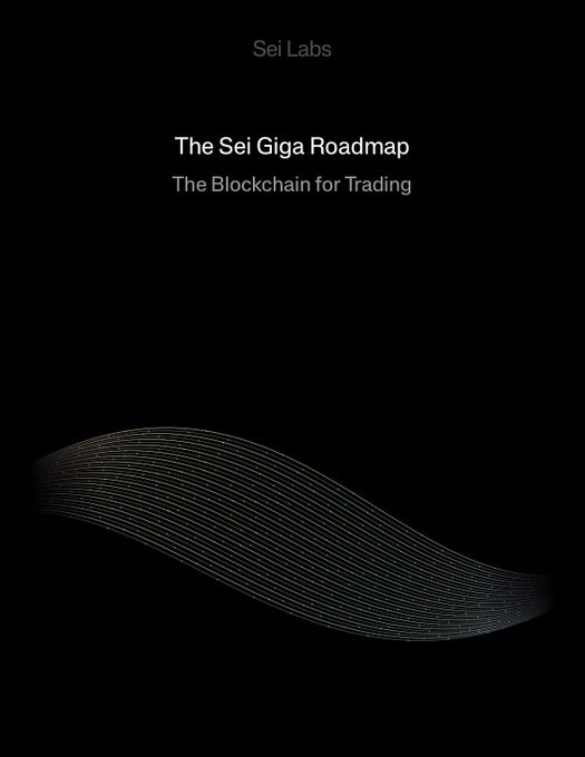 The image features a black background with white text that reads "The Si Giga Roadmap The Si Giga Blockchain for Trading". This post is about a redesign of the blockchain infrastructure from storage to execution, focusing on optimizing storage engines and targeting 200,000 TPS.