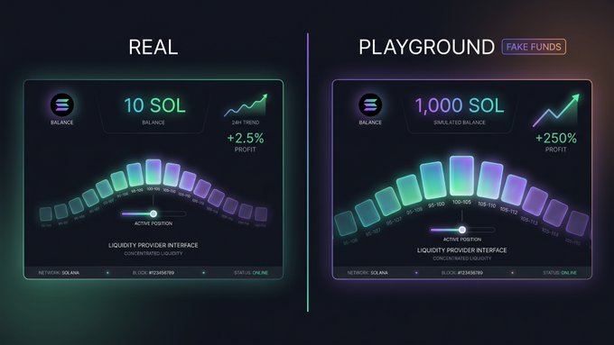 The image shows two graphs that display balances of $SOL on a cryptocurrency platform called @MeteoraAG. Both graphs represent real balances, one labeled as "10 Soller" indicating 10 solers, and another labeled as "1SOL" showing 1 soler. The labels are not clear enough to understand the actual value in currency symbols. The content of the image focuses on the comparison between these two balances without providing any context about how they relate to the post or what a cryptocurrency platform actually is.