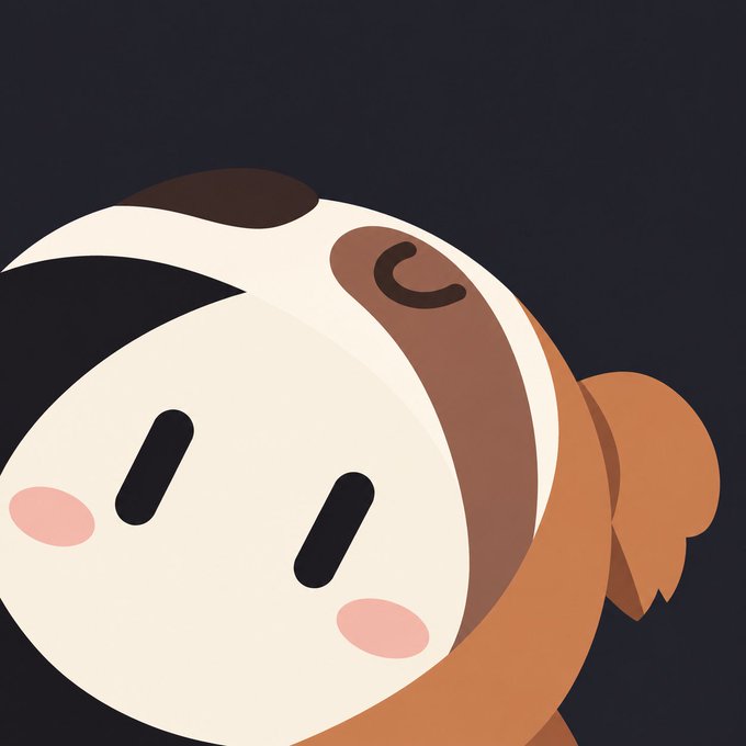 A cartoon illustration of a cute character wearing a brown and white aviator/pilot hat with the letter 'C' on it, featuring pink blushing cheeks against a dark background.
