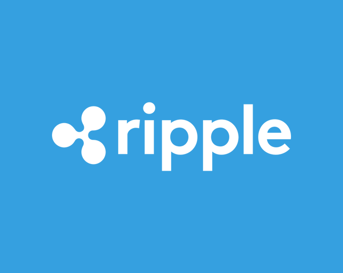 The image displays the Ripple logo—a stylized three-circle emblem next to the lowercase "ripple" wordmark—rendered in white against a bright blue background. This branding ties directly to the post about Ripple securing $275M in funding to grow its institutional prime brokerage services and strengthen ties between crypto and traditional finance.