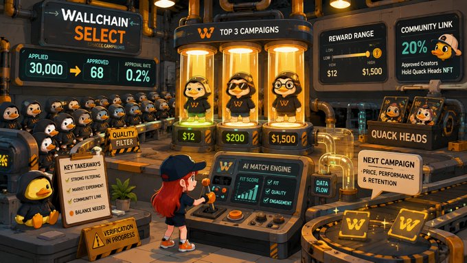 The image features a cartoon girl standing next to a machine with three other cartoon characters, including two penguins. The girl appears to be looking at the screen of the machine or a computer monitor, possibly trying to understand its purpose or operation. The scene is set in an environment that resembles a factory or a workshop, as indicated by the presence of various machines and equipment throughout the image.