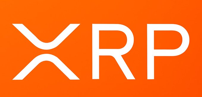 A simple orange banner displaying the white XRP logo and text.