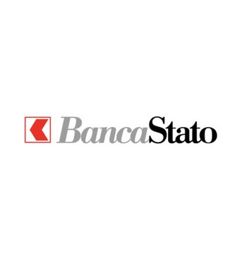 A simple logo for 'BancaStato' with a red emblem on a white background.