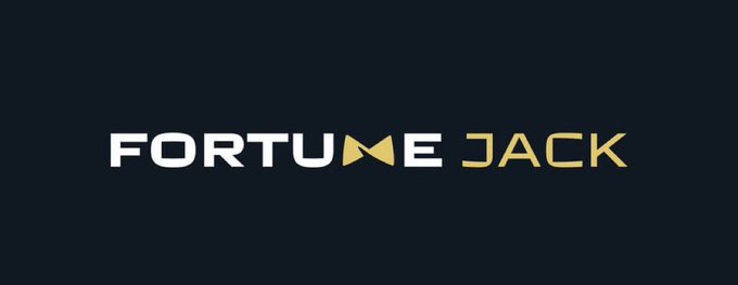 The image features a logo for an online casino called fortune jack, which has both black and gold colors. The white text that reads "fortune jack" is displayed prominently at the top of the image against a dark background. Below this text, there's a description that reads, "Win $50 from 100 free spins! Sign up on our website." This information provides details about how to access the casino's offerings and what they offer as prizes for those who participate in their games. The focus should be on the casino logo and its contents rather than any additional information provided below it.