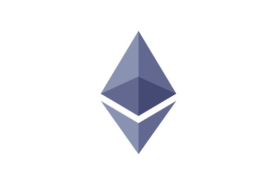 The Ethereum logo, a stylized geometric diamond shape in shades of grayish-blue.