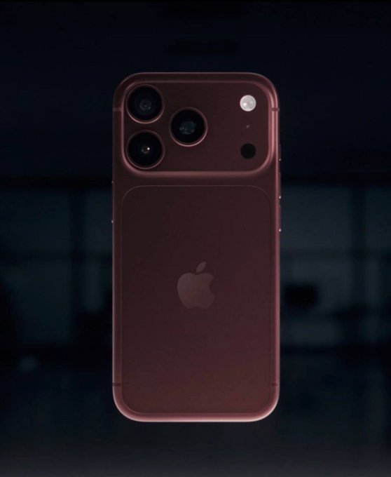 A dark red iPhone with a triple-lens camera system is shown against a dim background, illustrating the "iPhone 18 Pro Max 1TB" prize featured in the giveaway post encouraging users to follow, like, retweet, and tag a friend for a chance to win.