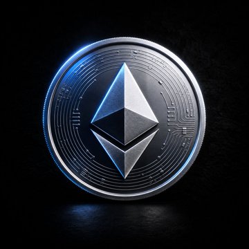 The image shows an Ethereum coin, which has a blue light shining on it. The coin symbolizes cryptocurrency, and its dark background adds a contrast that emphasizes its significance. The caption below the coin suggests that it might be facing a critical test called "dumping hard" soon to avoid being dumped from certain ICOs. This implies that Ethereum's survival in the current market depends on how well it performs under pressure or adverse conditions. Additionally, there is a reference to inflated market expectations for the token, which could lead to further hype and increased demand once the test is passed.