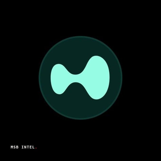 The image shows the Hyperliquid (HYPE) cryptocurrency logo—a stylized "H" inside a teal circle—on a black background, with "MSB INTEL." displayed in the bottom-left corner. It relates to the post by serving as the brand visual for Hyperliquid, the platform mentioned in the news about expanding its equity purchase agreement with Chardan Capital Markets to $2.5 billion.