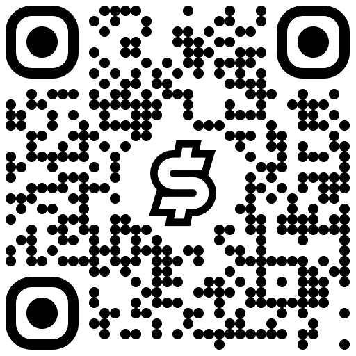 A black-and-white QR code featuring a dollar sign ($) in the center, likely serving as a scannable link to additional content or resources referenced in the accompanying call-to-action post about decentralization and "tearing down lies."
