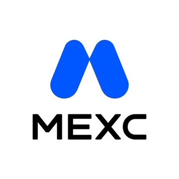 The image displays the MEXC cryptocurrency exchange logo, featuring a stylized blue "M" emblem above the bold black "MEXC" wordmark. This branding relates directly to the announcement that MEXC has partnered with Kaito AI for a $200K stock education initiative.