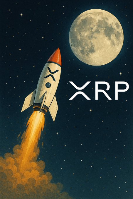 The image features a rocket ship flying through space with the words "XRP" written above it. Below the rocket, there's a full moon visible against the dark sky. The caption reads "Good night, $XRP Family, Dream big." This suggests that the rocket and the moon are symbols of hope and progress in the world of cryptocurrency.

The image is a creative representation of the connection between space exploration and the growth of digital currency. It conveys the idea that just as humans have reached for the stars to explore new frontiers, they should also strive to reach new heights in their financial endeavors by embracing innovative technologies like cryptocurrencies.